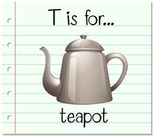 Flashcard letter T is for teapot vector