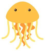 Yellow jellyfish on white background vector