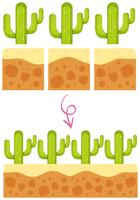 Una plantilla de juego con cactus vector