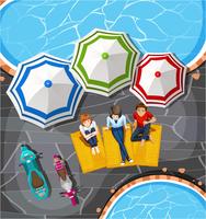 People picnic by the pool vector