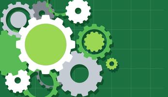 Engineering Gears on Green Background