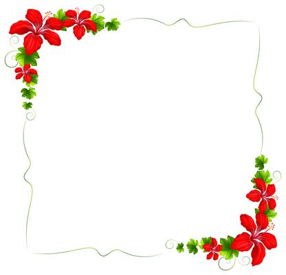 A floral border with red flowers