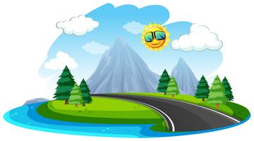 Isolated beautiful nature road vector