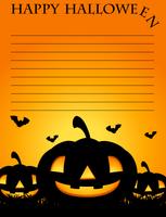 Paper template with jack-o-lantern in background vector