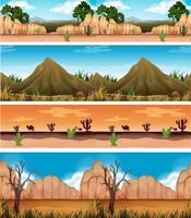 Four Different Beautiful Desert Landscape vector
