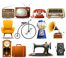 Many type of vintage objects vector