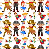 Seamless background design for kids in different costumes vector