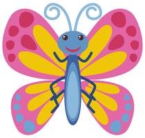 Mariposa con alas rosadas vector