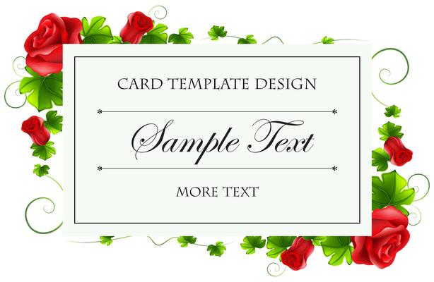 Card template with red rose