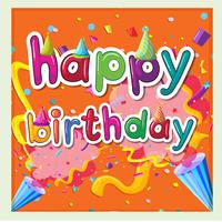 Card template for birthday with ribbons background vector