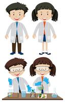 Scientists wearing white coats  vector