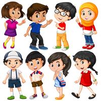 Different characters of boys and girls vector