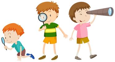 Un conjunto de niños investigando vector