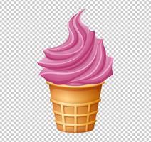 Strawberry Ice Cream on Transparent Background vector