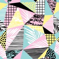 Trendy seamless exotic pattern with palm and geometric elements. vector