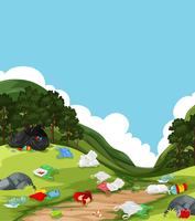 Litter in nature landscape vector