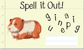Spell it out guinea pig vector
