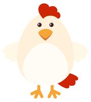 White chicken with cute face vector