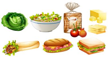 Set of different kinds of food vector