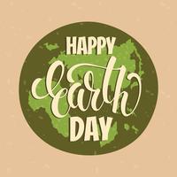 Earth Day concept with hand draw lettering. vector