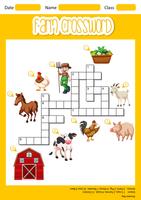 A farm crossword sheet vector
