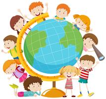 Children around the globe vector