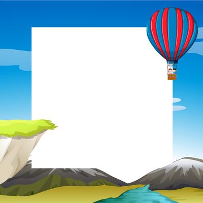 Template of hot air balloon travel