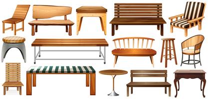 Set of furnitures vector