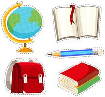 Sticker set with different stationaries vector
