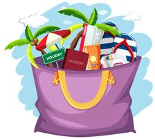 Summer holiday object in the bag vector