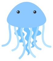 Blue jellyfish on white background vector