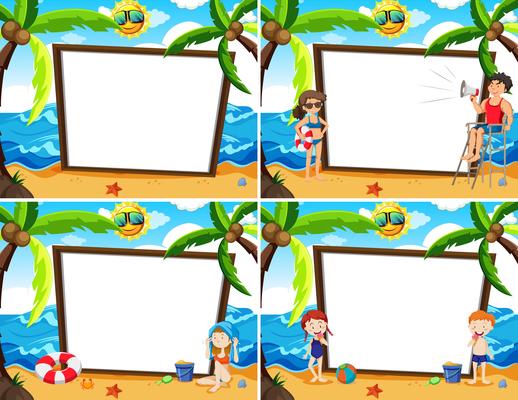 Whiteboard Template Summer Beach Theme