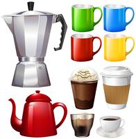 Different cups and mugs vector