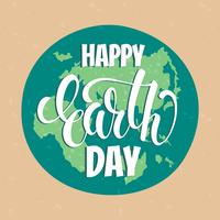 Earth Day concept with hand draw lettering. vector