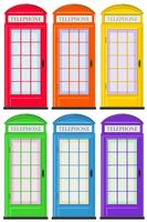 Telephone booths in six colors vector
