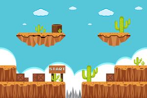 Una plantilla de juego Desert Scene vector