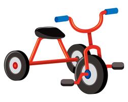 A Red Tricycle on White Background vector