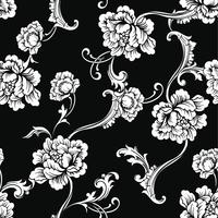 Fabric seamless pattern with baroque ornament. vector