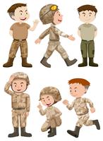Soldiers in different actions vector