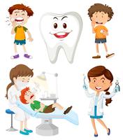 Niños con problemas dentales. vector