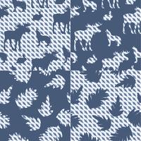 Winter geometric seamless patterns. vector