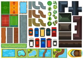 A Top View of Road Element vector