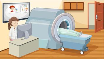 MRI scan at hospital vector