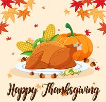 Happy Thanksgiving feast scene vector