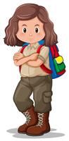 A brunette girl scout character vector