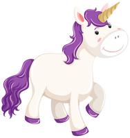 Un personaje de unicornio sobre fondo blanco vector