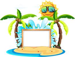 An Empty Banner Summer Beach vector