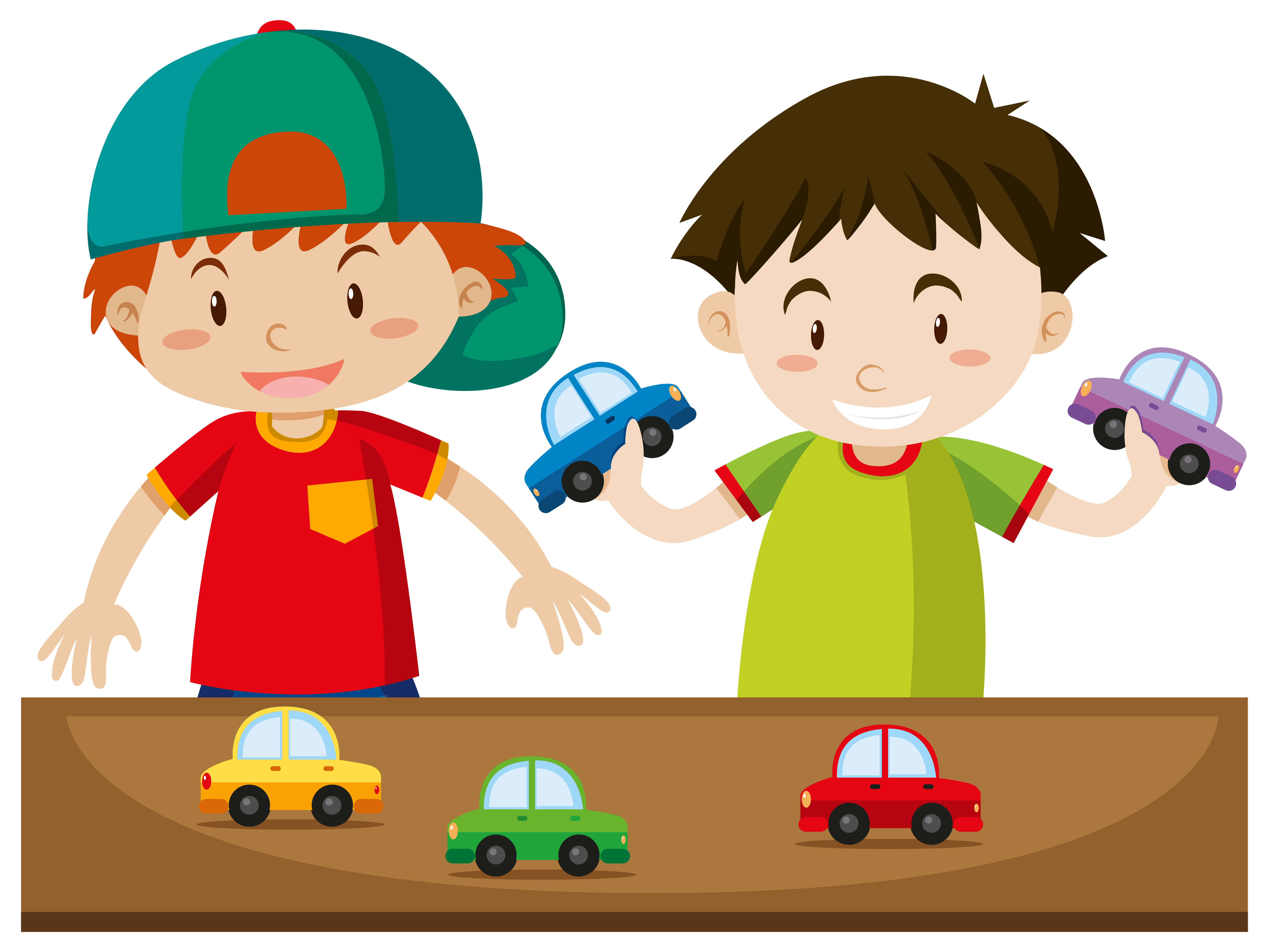 Dos niños jugando con carros - Descargar Vectores Gratis, Illustrator Graficos, Plantillas Diseño
