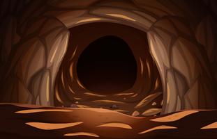 A dark stone cave vector