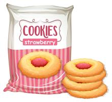 A Bag of Strawberry Cookies vector